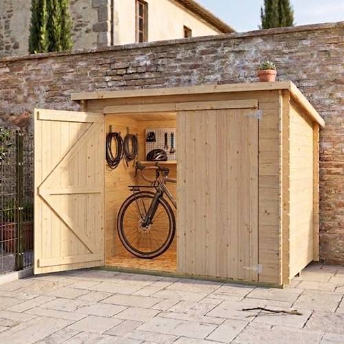 Casetta legno addossata - in,